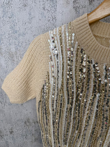 Sequin Knit Sweater Top