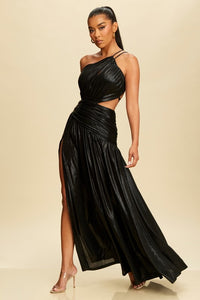 Metallic Asymmetric Goddess Dress