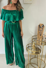 Load image into Gallery viewer, Metallic Off Shoulder Jumpsuit