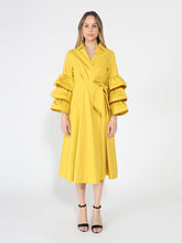 Load image into Gallery viewer, GRACIA-Wrapped design layered sleeve midi dress