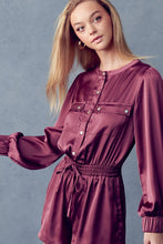 Load image into Gallery viewer, Flap Pockets Utility Satin Romper