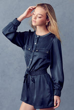 Load image into Gallery viewer, Flap Pockets Utility Satin Romper