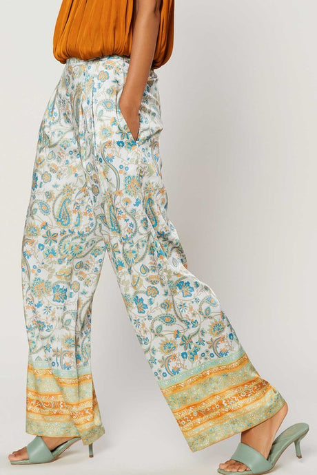 Jenn's Paisley Print Wide Leg Pants