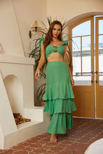 Load image into Gallery viewer, Ruffles Sleeves Crop Top Maxi Skirt Set