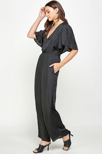 Cape Short Sleeve Jumpsuit