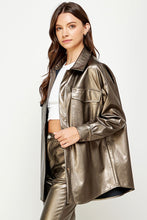 Load image into Gallery viewer, Oversized Faux Leather Shacket