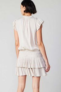 BEST SELLER-Pleated Mini Skirt and Flutter Sleeves Dress