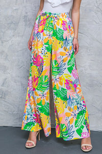 Wide Leg Tropical Pants