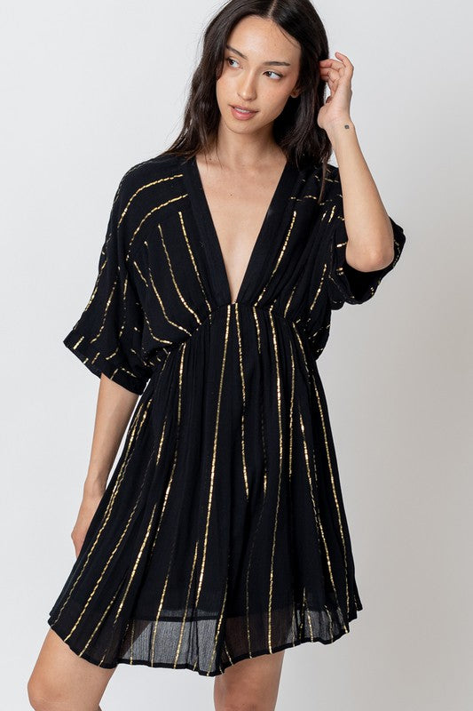 Metallic Stripes Kimono