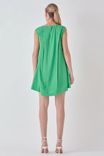 Load image into Gallery viewer, Pintuck Shoulder Belted Mini Dress