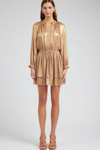 Load image into Gallery viewer, BEST SELLER-Metallic Golden Tiered Mini Dress