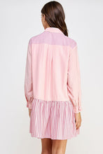 Load image into Gallery viewer, Mixed Stripe Mini Shirt Dress