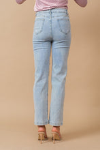 Load image into Gallery viewer, Washed Rhinestone Studded Fringe Denim Jeans