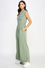 Load image into Gallery viewer, Shoulder Padded Sleeveless Tailored Jumpsuit