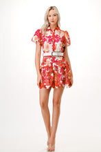 Load image into Gallery viewer, Floral Print Crochet Short Dress