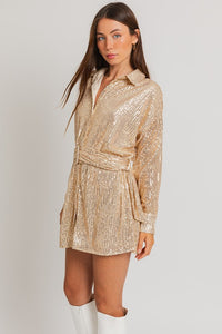 Sequin Shirt Dress