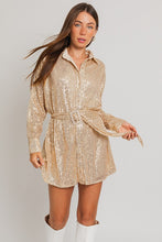 Load image into Gallery viewer, Sequin Shirt Dress