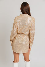 Load image into Gallery viewer, Sequin Shirt Dress