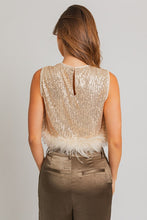 Load image into Gallery viewer, Sequin Sleeveless Feathers Top