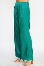 Load image into Gallery viewer, Front Pleat Wide Leg Satin Pants