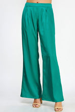 Load image into Gallery viewer, Front Pleat Wide Leg Satin Pants