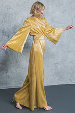 Load image into Gallery viewer, Satin Glow Wide Leg and Sleeve Jumpsuit