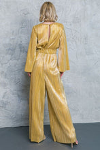 Load image into Gallery viewer, Satin Glow Wide Leg and Sleeve Jumpsuit