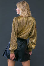 Load image into Gallery viewer, Surplice Metallic Oversized  Bodysuit