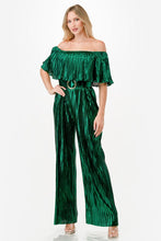 Load image into Gallery viewer, Metallic Off Shoulder Jumpsuit