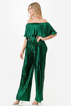 Load image into Gallery viewer, Metallic Off Shoulder Jumpsuit