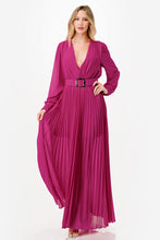 Load image into Gallery viewer, Pleated Maxi Dress with Belt