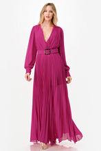 Load image into Gallery viewer, Pleated Maxi Dress with Belt