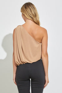 Pleated One Shoulder Top