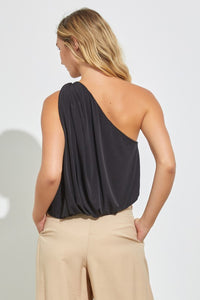 Pleated One Shoulder Top