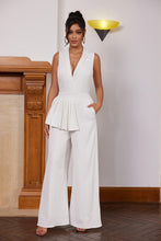 Load image into Gallery viewer, Collar Neck Side Ruddle Jumpsuit