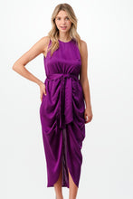 Load image into Gallery viewer, Satin Midi Dress with Center Slit