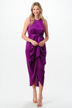 Load image into Gallery viewer, Satin Midi Dress with Center Slit