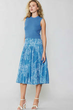 Load image into Gallery viewer, Sweater Woven Combo With Pleated Skirt Midi Dress