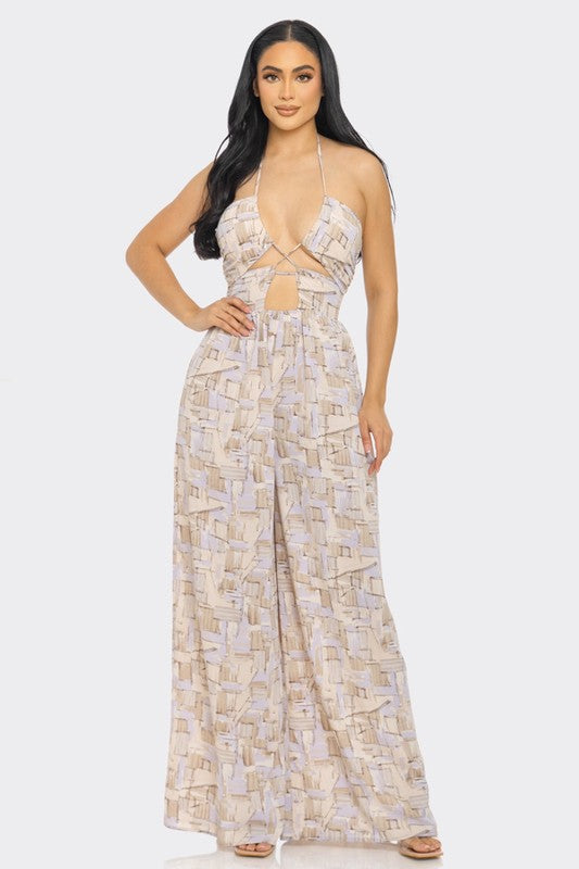 Tie Front Wide Leg Jumpsuit