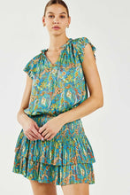 Load image into Gallery viewer, Paisley Printed Pleated Mini Skirt Dress