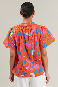 Baila Floral Split Neck Top