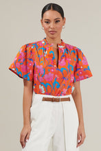 Load image into Gallery viewer, Baila Floral Split Neck Top