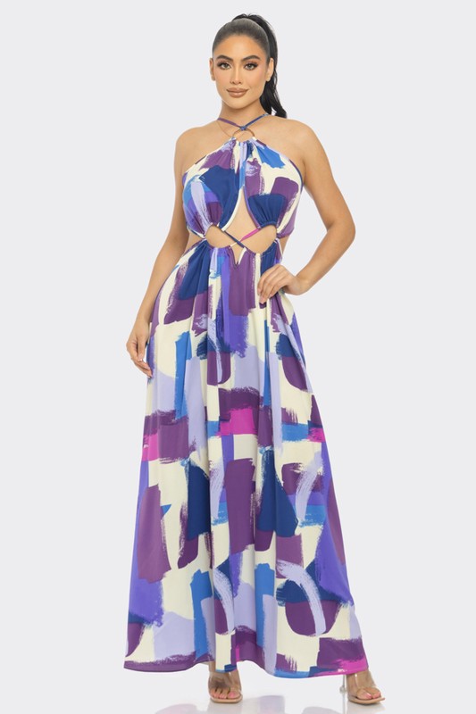 Abstract Cutout Maxi Dress