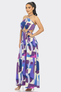 Abstract Cutout Maxi Dress