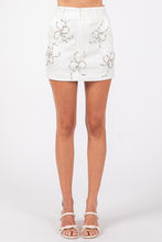 Load image into Gallery viewer, Satin Organza Rhinestone Embroidery Mini Skirt