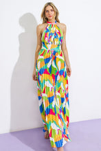 Load image into Gallery viewer, Cheerful Abstract Halter Midi Dress