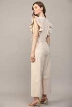 Load image into Gallery viewer, Ruffle Detail Faux Leather Jumpsuit