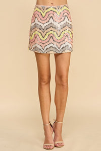 Chevron Sequin Skirt