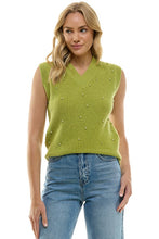 Load image into Gallery viewer, Lime Pearls Knitted Vest