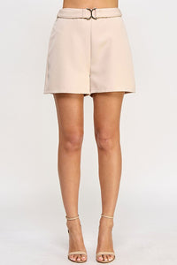 Gold Buckle Details Shorts